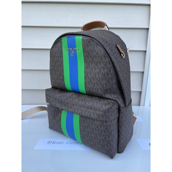 Michael Kors backpack medium stripe signature logo palm green - Picture 3 of 11